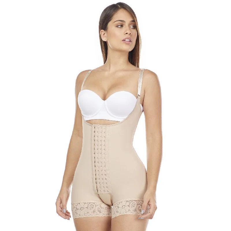 plus-size body shaper with lace trimMaríaE 9334 | Fajas Reductoras Colombianas Levanta Cola | Powernet