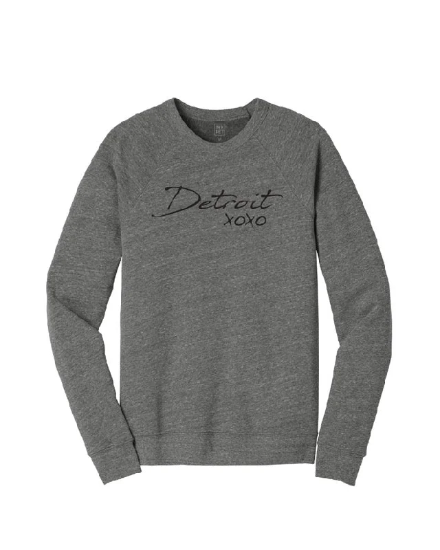 Women's Hooded SweatpantsInk Detroit XOXO Crewneck Sweatshirt - Heather Grey