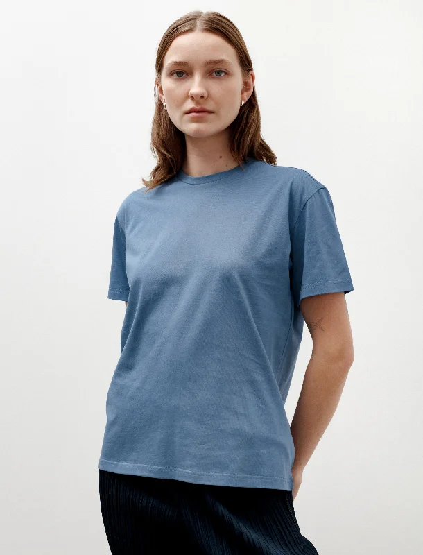 Women's Blouse for Special OccasionsBoy Fit T-Shirt Bluestone