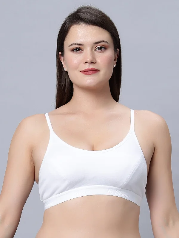 plus-size wireless braNon-Padded Full Coverage SportsBra White Color (Pack of 1)