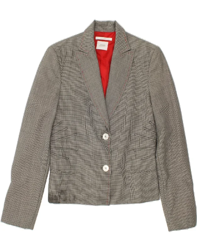 Women's Coats with Fur Trimmed PocketsJOOP Womens 2 Button Blazer Jacket UK 12 Medium Grey Check