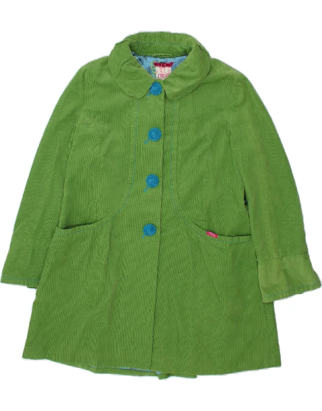 Women's Rain CoatsVINTAGE Womens Oversized Corduroy Coat UK 10 Small Green Cotton