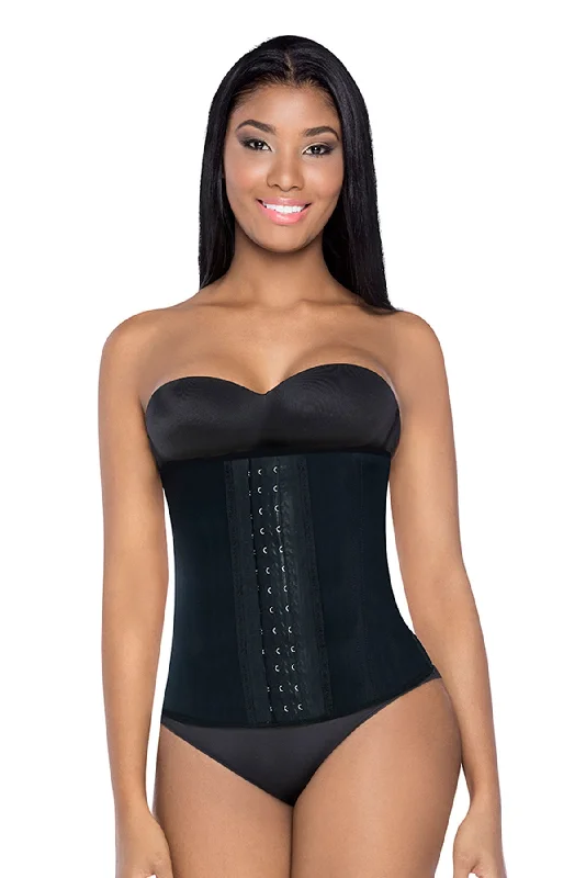 high-waisted shapewear shorts with power mesh for firmness6020 Latex Waist Cincher Fajas Meli'belt