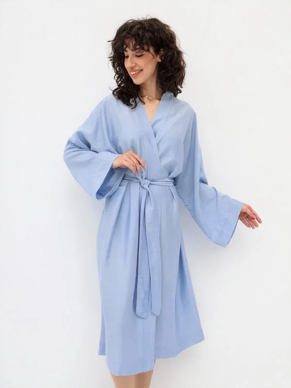 high-quality women's pajama setsRobe de Chambre Femme Manches 3/4 "Bleu"