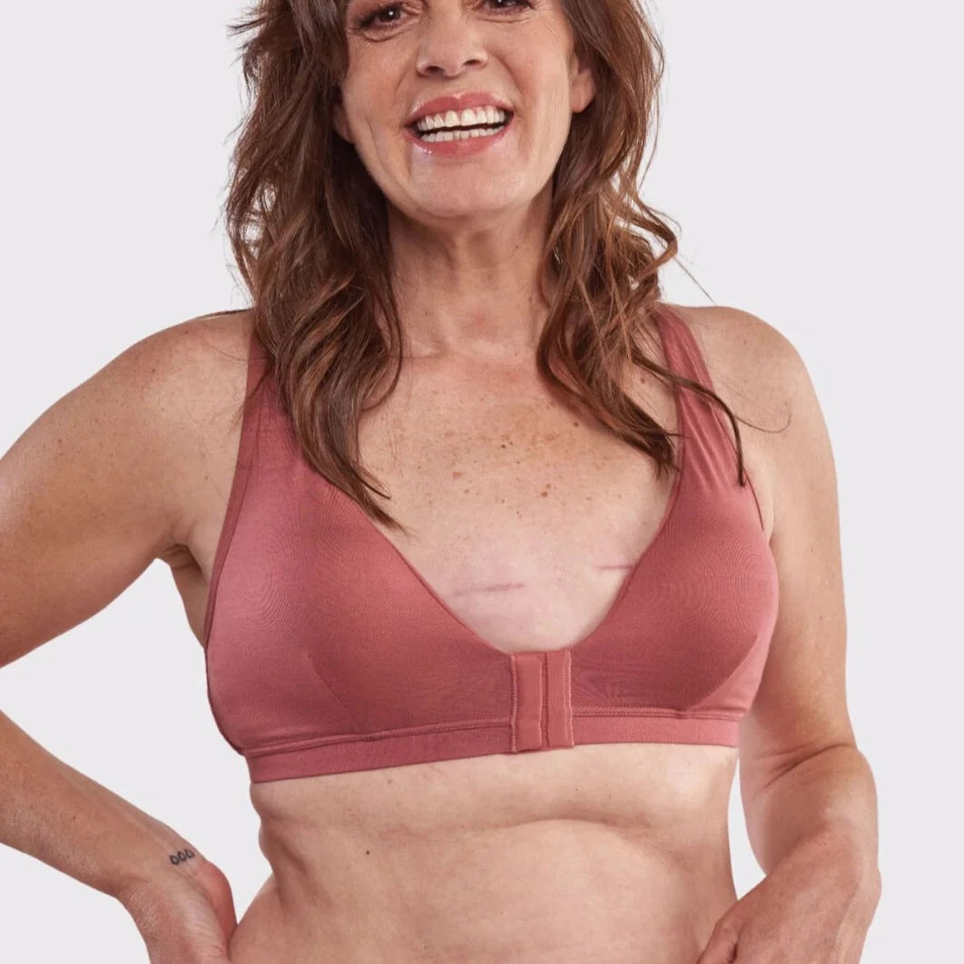 seamless bra with soft cups for all-day comfortANAONO MELISSA FRONT CLOSURE BRA DUSTY ROSE