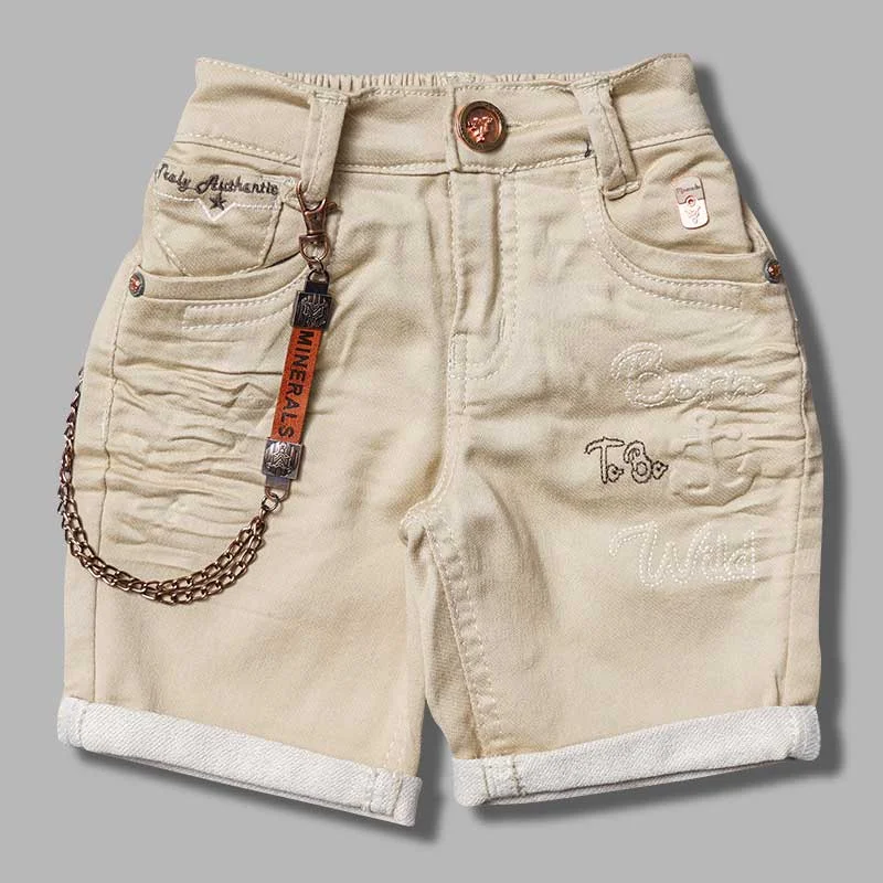 Blue Brown Shorts For Boys with Side Chain