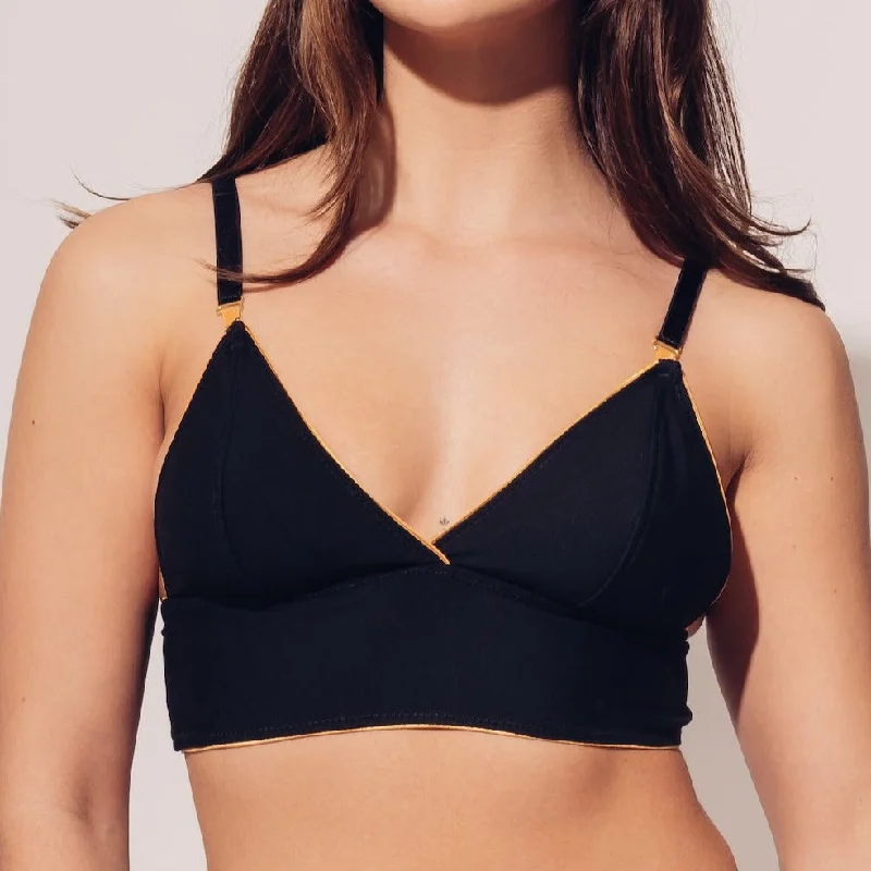 plus-size underwire balconette braOrganic Cotton Simplicité Bralette - Black