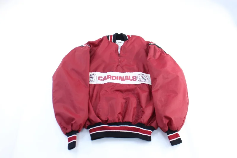 Women's Puffer CoatsVintage Phoenix Cardinals Striped Football Windbreaker Pullover