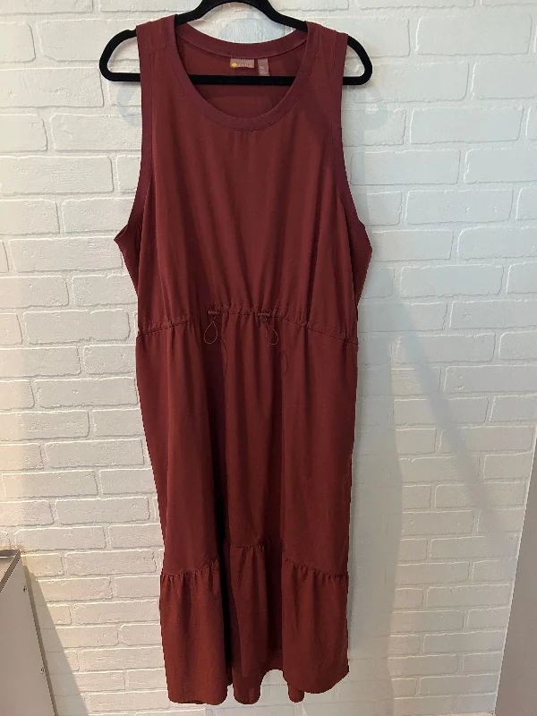 Women's Round-Neck DressesDress Casual Midi By Zella In Maroon, Size: 3x