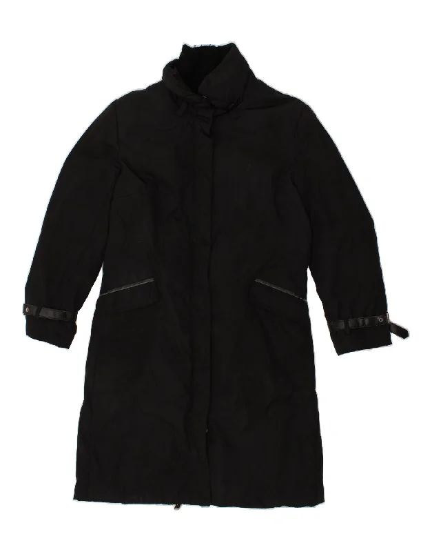 Women's Coats with SleevesTRUSSARDI Womens Windbreaker Coat IT 46 Large Black