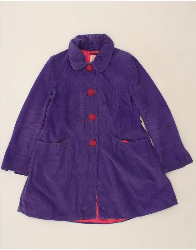 Women's Coats with Fur Trimmed BeltNESS Womens Corduroy Overcoat UK 10 Small  Purple Cotton