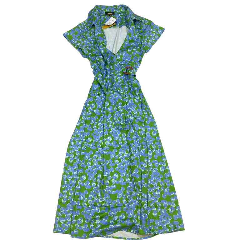 Women's Lapel Collar DressesDress Casual Midi By Alexia Admor In Blue & Green, Size: L