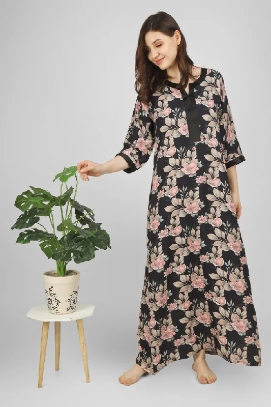 women's pajamas for all-season comfortBlack Blossom Breeze Nightgown