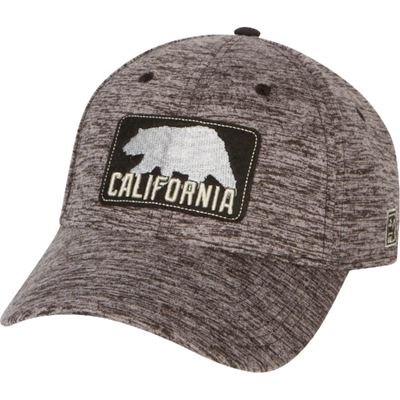 Women's Hooded Sweatshirts with Solid Color LiningCalifornia Bear Appliqué Stretch Fit Hat - Black Heather