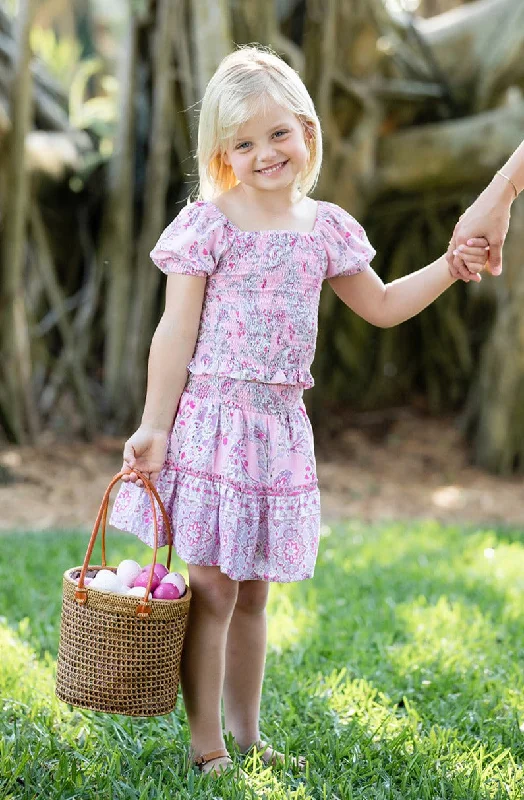 Girl's Kiki Set Top +Skirt / Pink Paisley