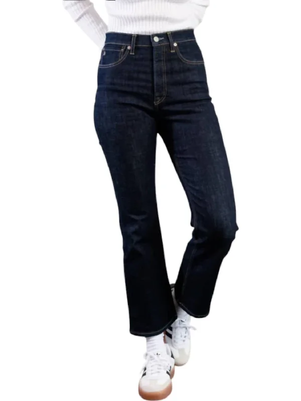 Women's Jodhpurs with U-Shaped CollarHolly Kick Flare Jeans In Dark Blue