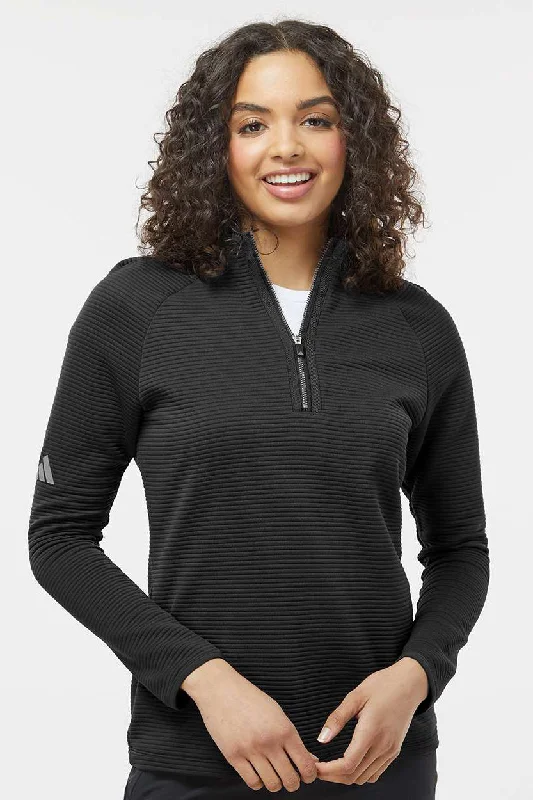 Women's Hooded Sweatshirts with Mid WaistAdidas Womens Spacer 1/4 Zip Sweatshirt - Black