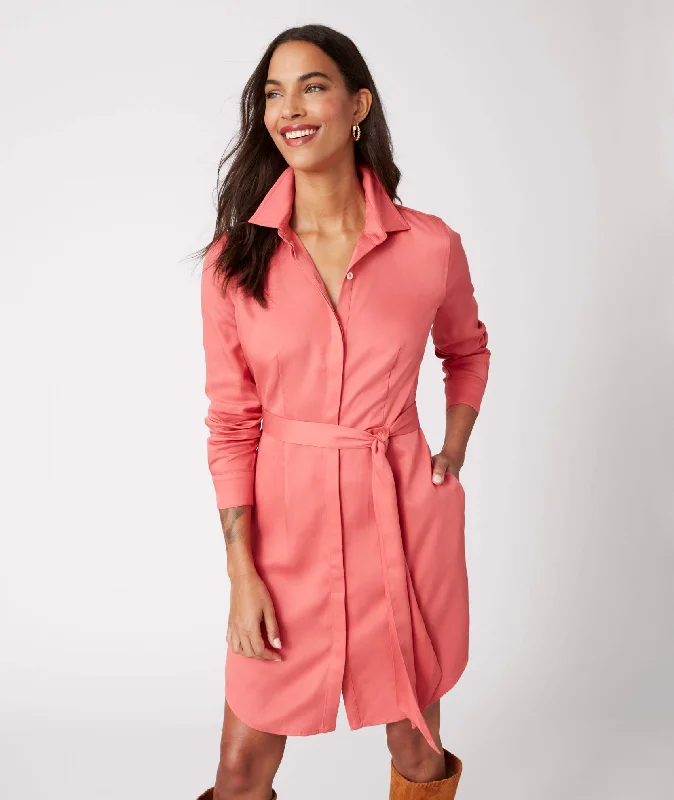 Women's Round-Neck DressesTENCEL Lyocell™ Belted Felicity Shirtdress