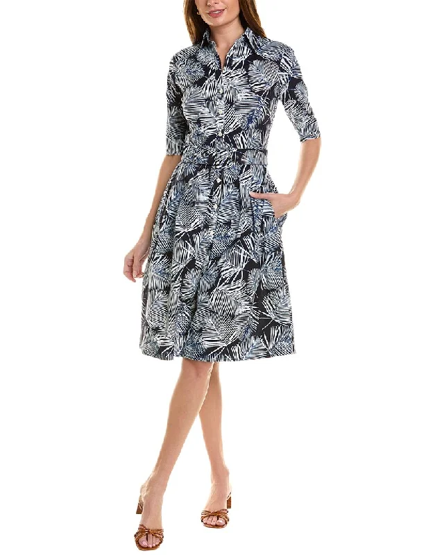 Women's Wide-Neck DressesSamantha Sung Audrey 1 3/4-Sleeve Shirtdress