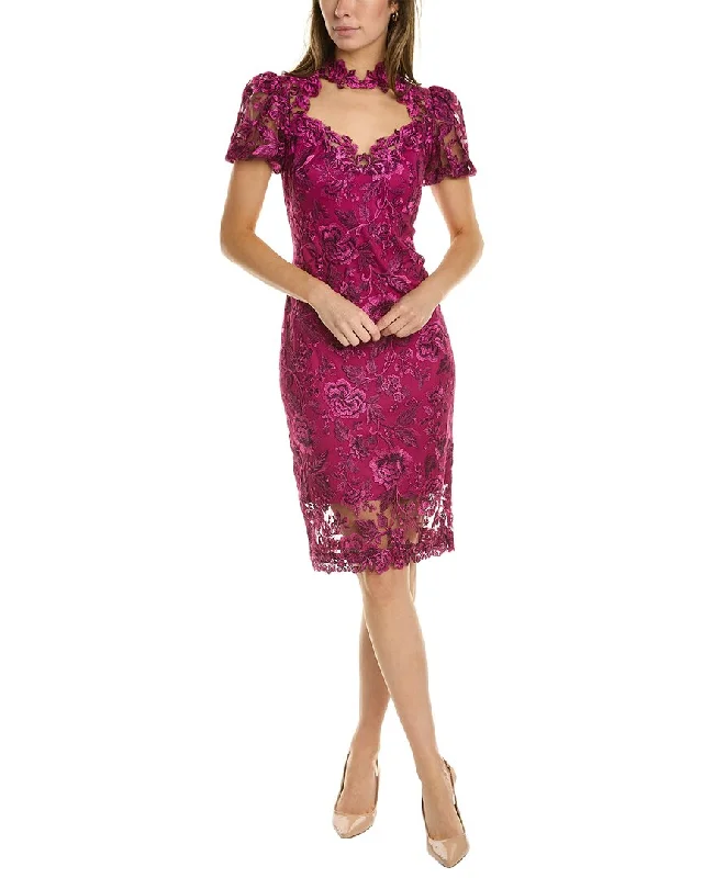 Women's Wide Collar DressesTadashi Shoji Embroidered Sheath Dress