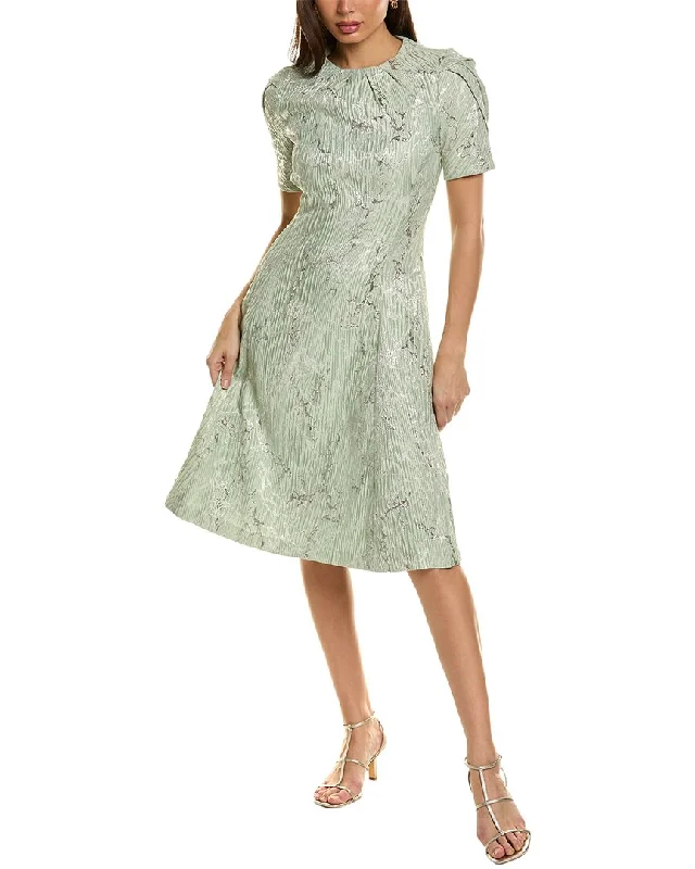 Women's Long-Sleeve DressesTeri Jon by Rickie Freeman Metallic Jacquard A-Line Dress