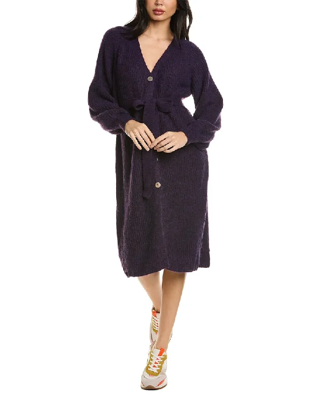 Women's Blended SweatersANNA KAY Button Up Wool-Blend Sweaterdress