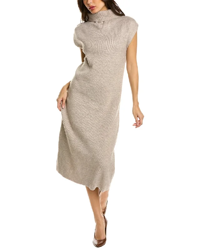 Women's Fitted SweatersAvantlook High-Neck Slim Sweaterdress