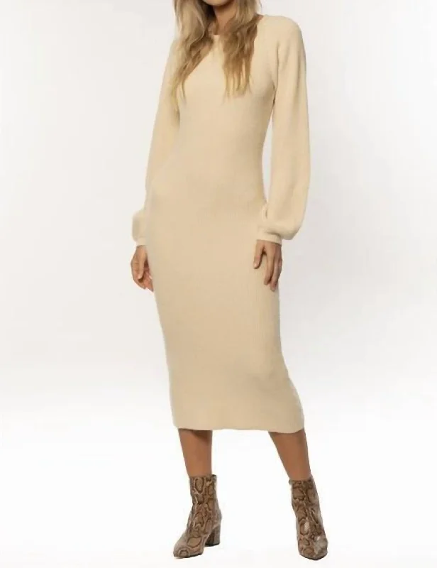 Women's Henley SweatersDee Sweater Dress in Seashell