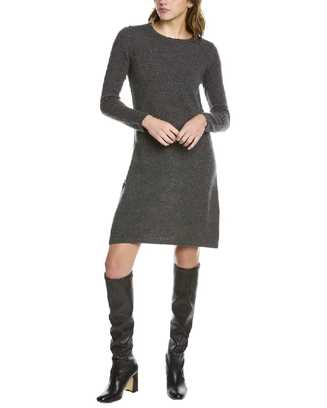 Women's Linen Blend SweatersForte Cashmere Crewneck Cashmere Sweaterdress