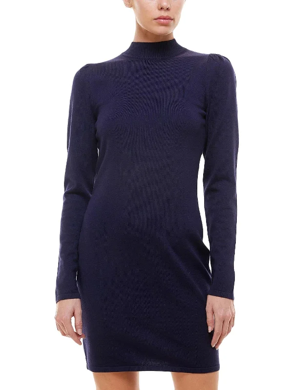 Women's Wide Collar SweatersJuniors Womens Ribbed Short Sweaterdress