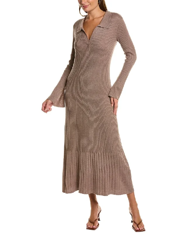 Women's Gathered Sweaterso.p.t Wool-Blend Polo Sweaterdress