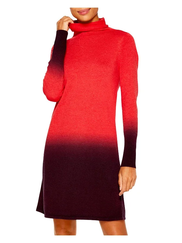 Women's Wide Collar SweatersWomens Ombre Turtleneck Sweaterdress