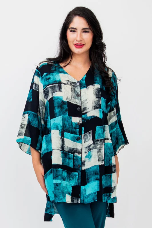 Women's Blouse with Rounded CollarDarla Blouse, Biniko