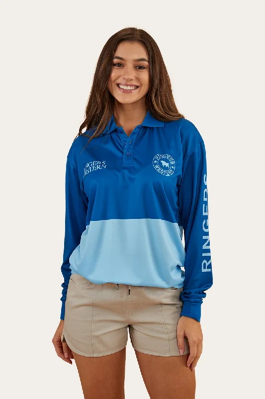 Women's Blouse with U-Shaped CollarHalls Creek Unisex Fishing Jersey - Snorkel Blue