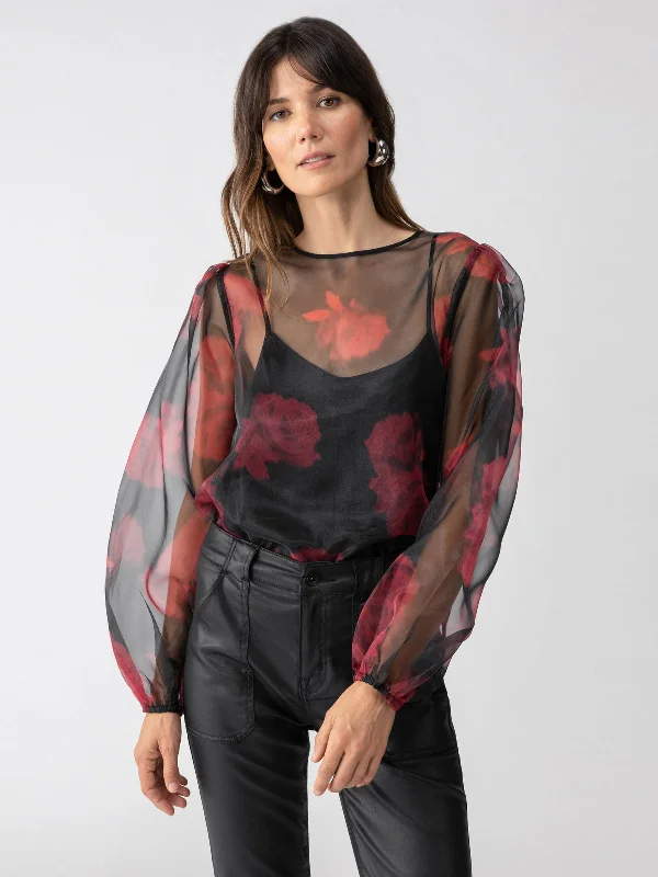 Women's Striped BlouseMoody Sheer Blouse Moody Rose