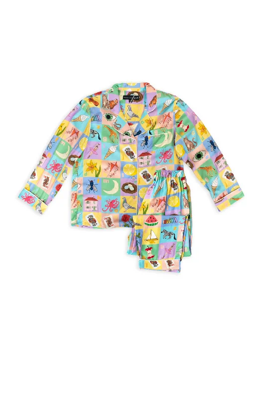 women's pajamas with a snug fitAlphabet Kids Pyjama Set