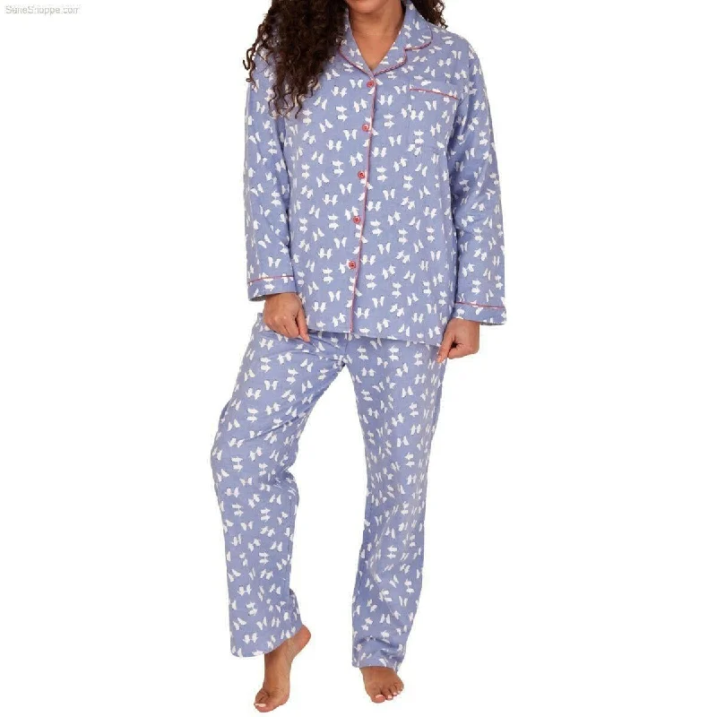 women's pajamas for a cozy night inWomen's Brushed Cotton Long Sleeve Wincey Pyjama Set Loungewear