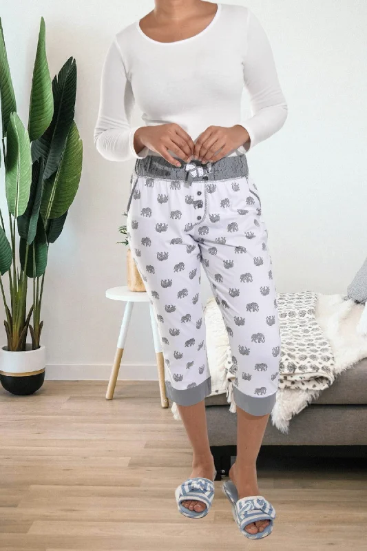 women's pajamas for the holidaysLadies Grey Printed Sleep Pants