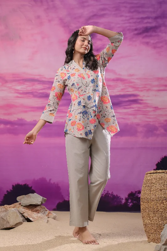 women's pajamas with a perfect blend of style and comfortPetal Nebula Cotton Co Ord Set