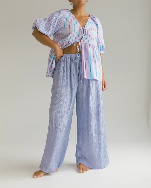 women's button-down pajama shirtsPosey Pants | Purple Crepe