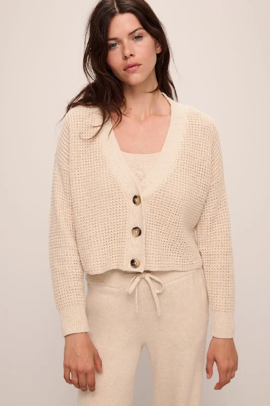 women's pajamas with button-flyRecycled Sweater Cropped Cardigan