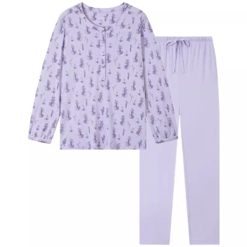 women's pajamas with a modern twistWomen's Double-Layed Cotton Modal Sleepwear Set